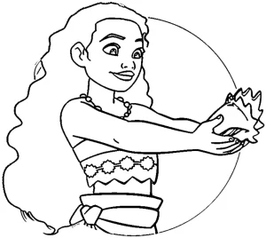coloriage Vaiana à imprimer pour enfant de 2 ans