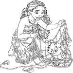 coloriage Vaiana à imprimer pour enfants