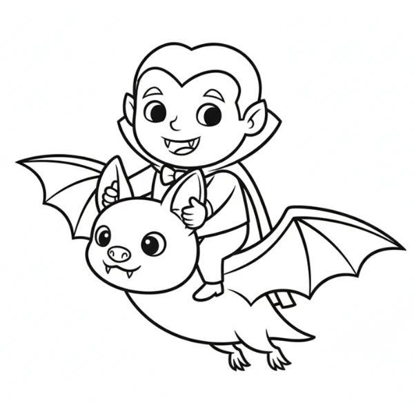 Tranh tô màu Vampire Halloween