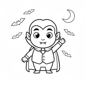 coloriage Vampire Halloween pour enfant de à imprimer