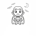 image de coloriage Vampire Halloween pour enfant