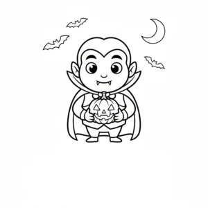 image de coloriage Vampire Halloween pour enfant