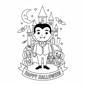 coloriage Vampire Halloween à imprimer