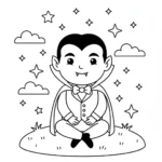 coloriage Vampire Halloween et apprentissage
