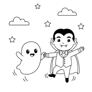 coloriage Vampire Halloween a colorier en ligne gratuitement