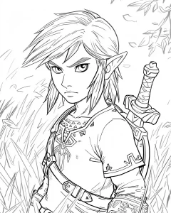 coloriage Zelda à imprimer kawaii