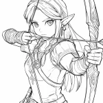coloriage Zelda pour enfant de à imprimer