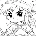 coloriage Zelda à imprimer pour enfant de 6 ans