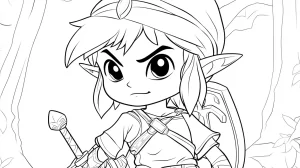 coloriage Zelda à imprimer pour enfant de 6 ans