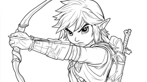 coloriage Zelda a imprimer pour enfant de 4 ans