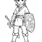 coloriage Zelda et decoupage