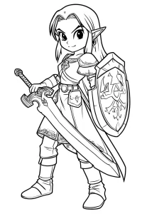 coloriage Zelda à imprimer pour enfant de 7 ans