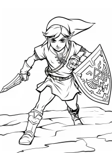 coloriage Zelda à imprimer pour enfant de 9 ans