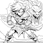 coloriage Zelda à imprimer pour enfant de 6 ans