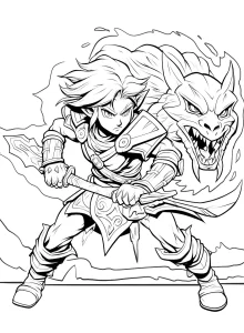 coloriage Zelda à imprimer pour enfant de 6 ans