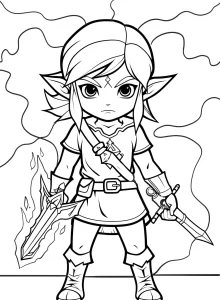 imprimer coloriage Zelda pour enfant