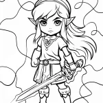 coloriage Zelda educatif pour enfant