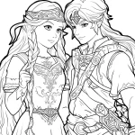 coloriage Zelda à imprimer pour enfant de 9 ans