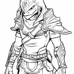 coloriage Zelda a imprimer pour enfant de 4 ans