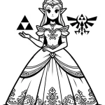 coloriage Zelda et decoupage