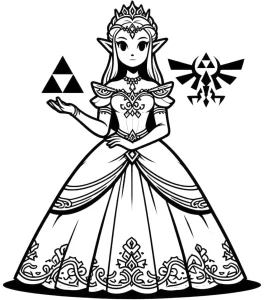 coloriage Zelda et decoupage