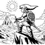 coloriage Zelda a imprimer pour enfant de 4 ans