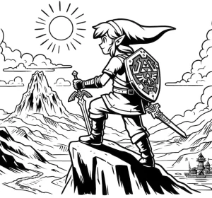 coloriage Zelda a imprimer pour enfant de 4 ans