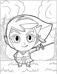 coloriage Zelda à imprimer pour enfant de 7 ans