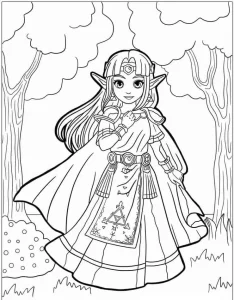 coloriage Zelda educatif pour enfant