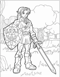 coloriage Zelda pour enfant de 3 ans