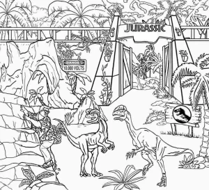 image de coloriage jurassic world pour enfant
