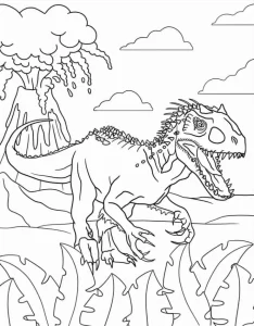 coloriage jurassic world pour enfant de 4 ans