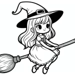 coloriage sorcière educatif pour enfant