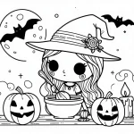 coloriage sorcière gratuit a imprimer
