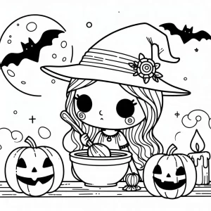 coloriage sorcière gratuit a imprimer