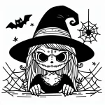 coloriage sorcière à imprimer pour enfant de 8 ans