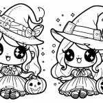 coloriage sorcière à imprimer pour enfant de 3 ans