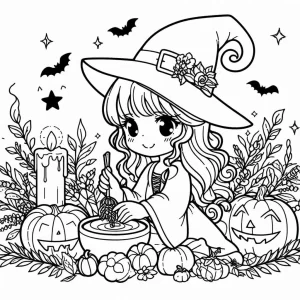 coloriage sorcière à imprimer pdf gratuit