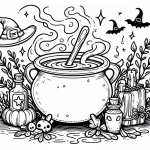 coloriage sorcière à imprimer gratuit