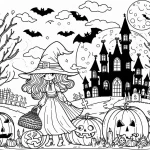 image de coloriage sorcière pour enfant