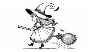 coloriage sorcière gratuit pour enfants