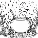coloriage sorcière gratuit a imprimer