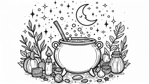 coloriage sorcière gratuit a imprimer