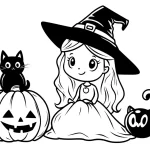 coloriage sorcière de pour enfants