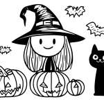 coloriage sorcière a imprimer pour enfant de 4 ans