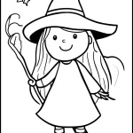 coloriage sorcière pour enfant à imprimer