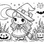coloriage sorcière et dessins