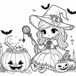 coloriage sorcière de pour enfants