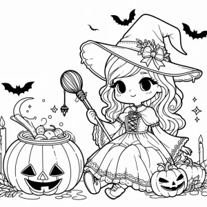 coloriage sorcière de pour enfants