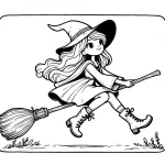 coloriage sorcière pour enfant gratuit